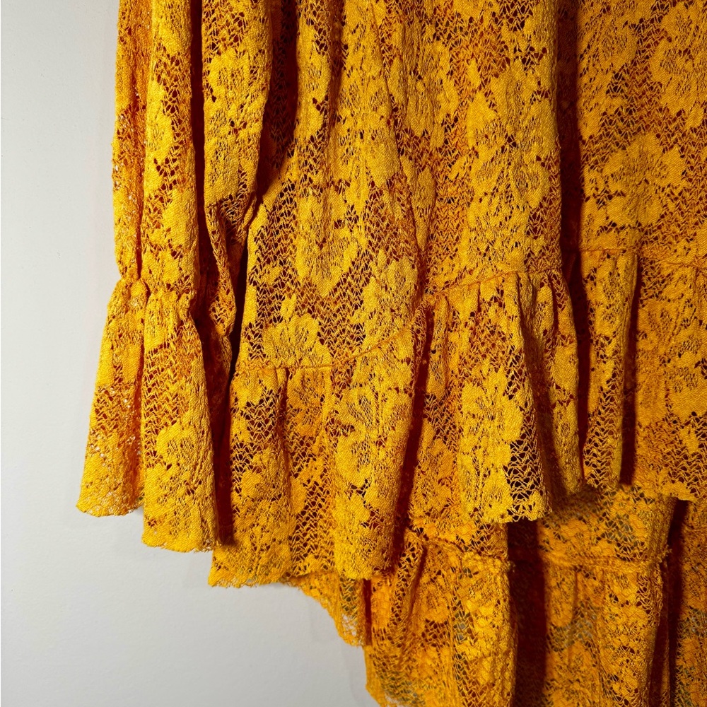 ZARA Ruffled Lace Oversized Blouse Top - Picture 4 of 4